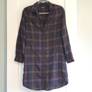 Toad and Co plaid shirt dress size small